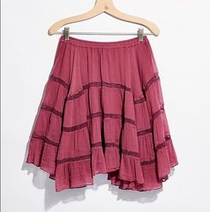 Free People FP One Nora Mini Skirt in Dark Pink